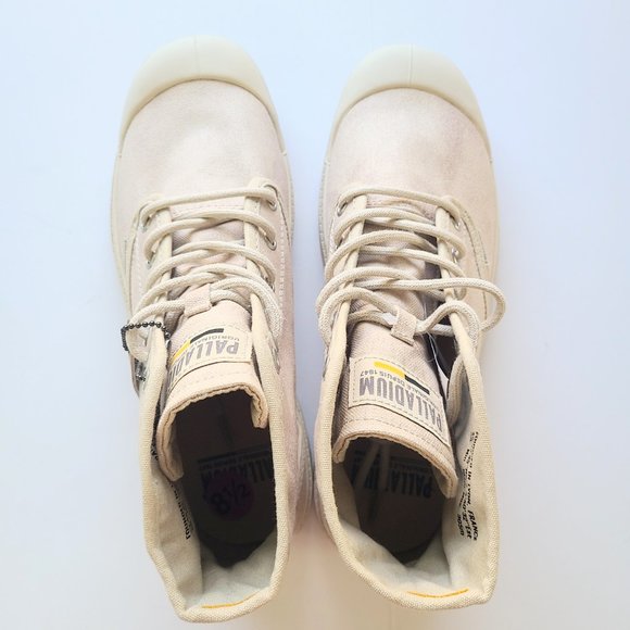 Palladium Workwear Sahara Desert Tan Beige Combat Lace Up Boots W's 10 / M's 8.5 - Picture 6 of 10